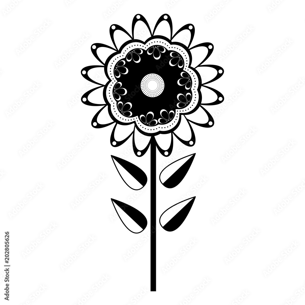 Isolated monochrome flower icon Isolated monochrome flower icon