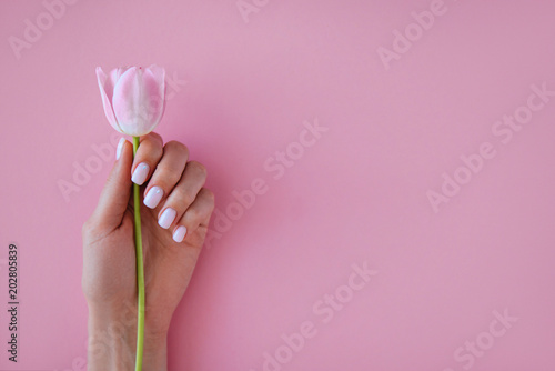 Manicure and flower