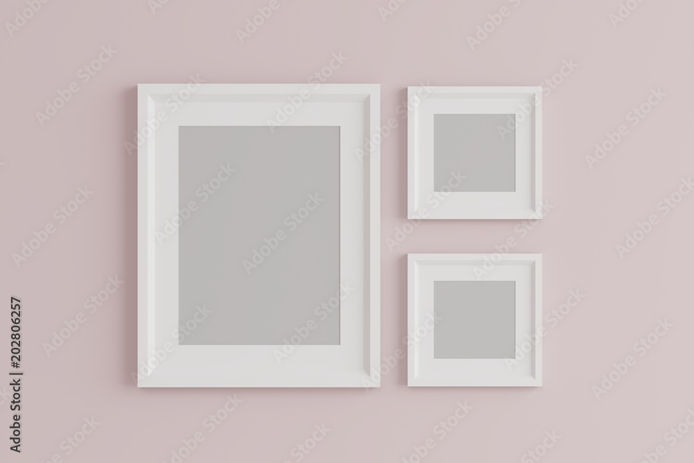 group of blank empty picture frame on the wall. group of blank empty picture frame on the wall.