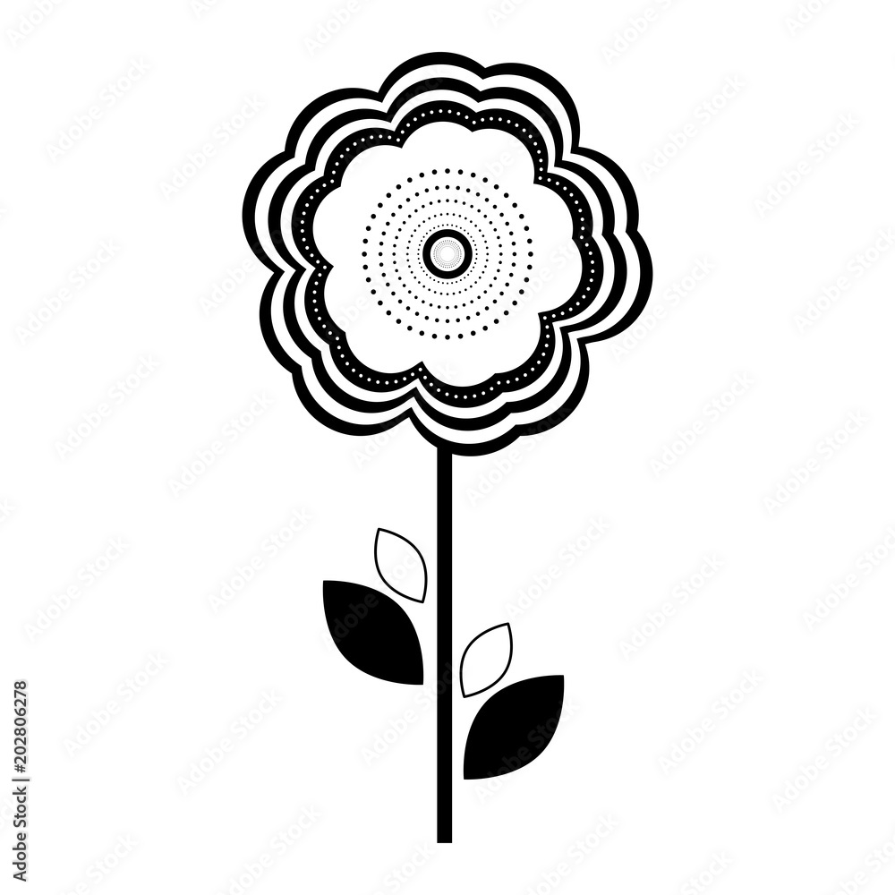 Isolated monochrome flower icon Isolated monochrome flower icon