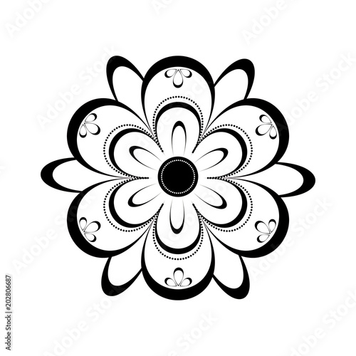 Isolated monochrome flower icon © lar01joka