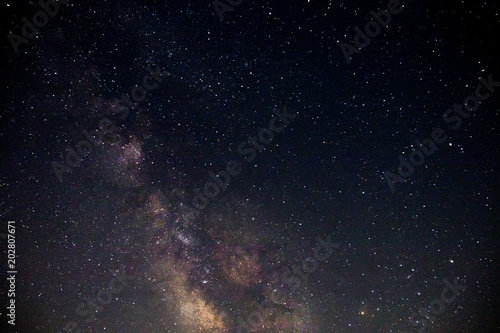 The Milky Way is Visible in the Night Sky of Ueda, Nara Prefecture of Japan in Summer
