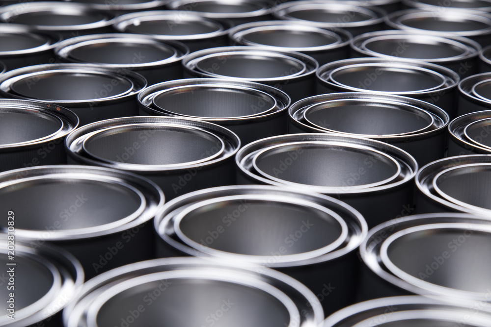 Fototapeta premium Metal tin paint cans