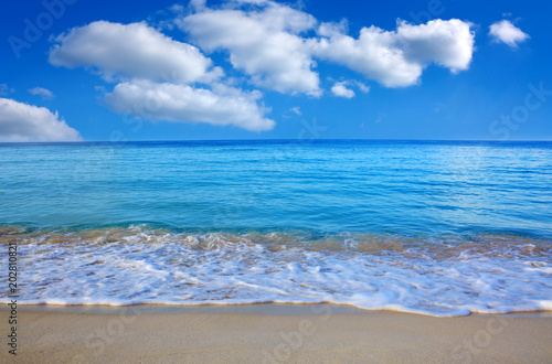 Caribbean sea and blue sky.