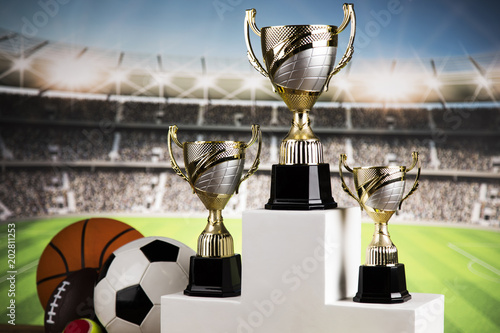 Sport podium, Cups of winners award
