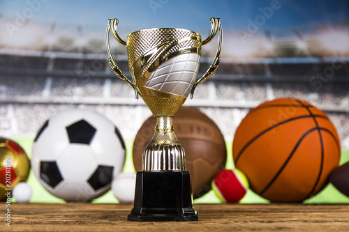 Wallpaper Mural Achievement trophy, winning sport background Torontodigital.ca