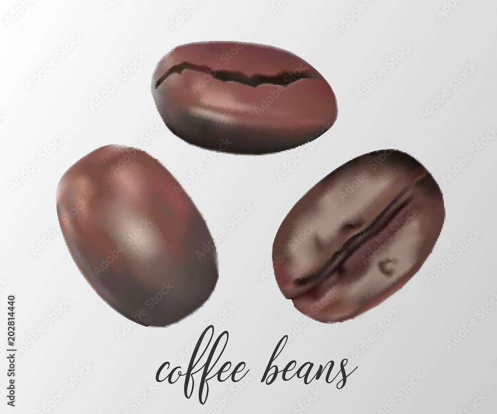 three coffee beans three coffee beans