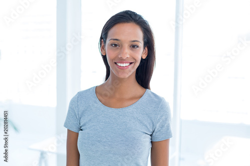 Smiling businesswoman looking at the camera