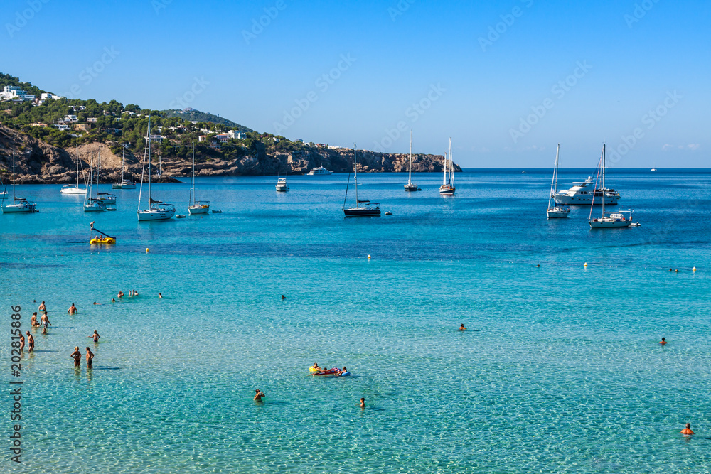 Cala Tarida in Ibiza beach San Jose at Balearic Islands