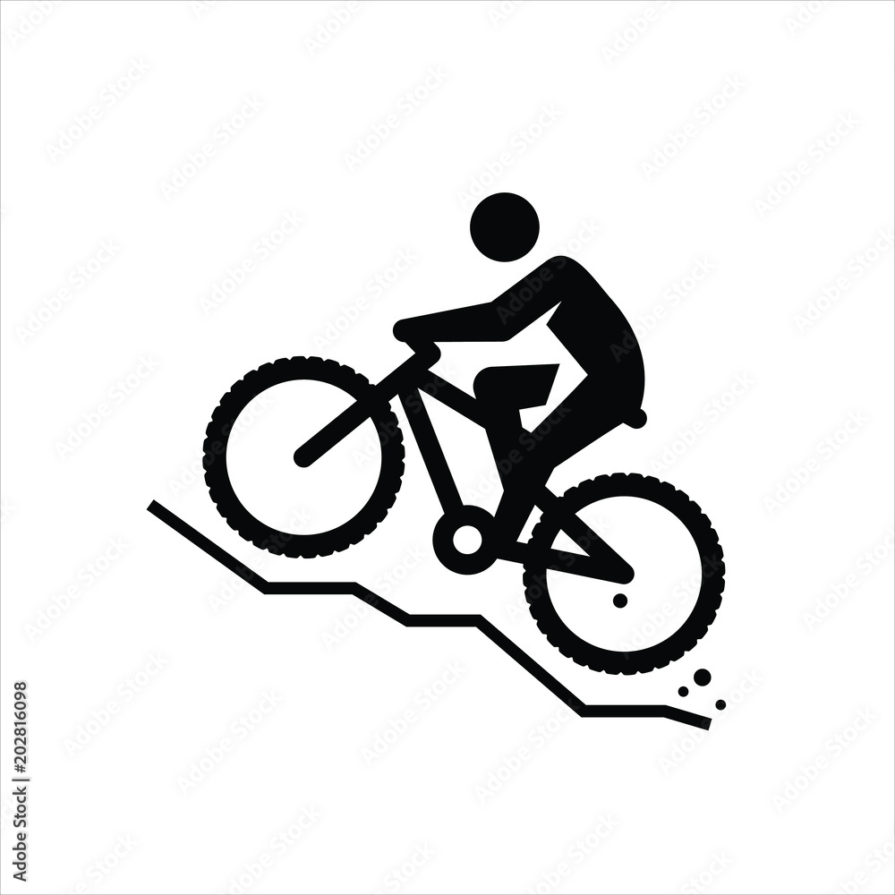 Naklejka premium Mountain biking