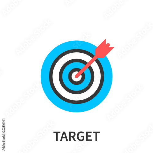 Target market concept icon, audience, focus group, crowdsourcing and crowdfunding, public relations, vector illustration line icon.