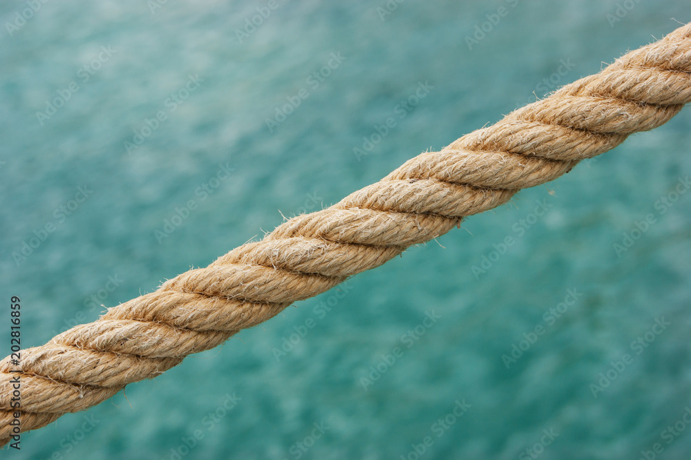 rope on the background of the sea rope on the background of the sea