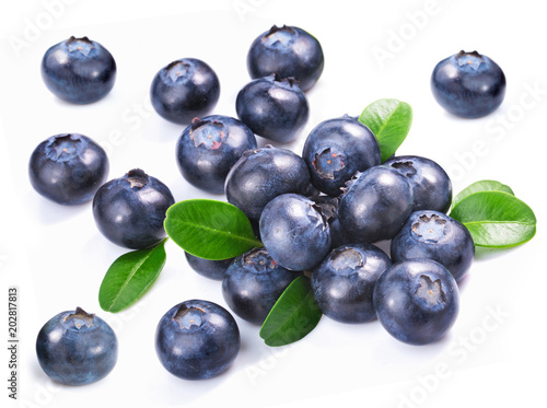Blueberries isolated on white