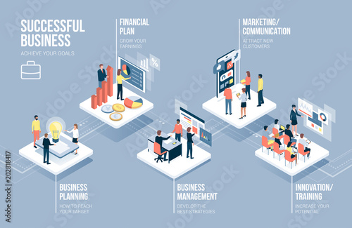 Business and technology infographic