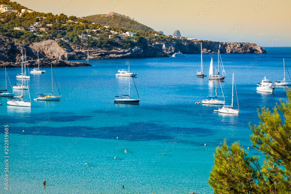 Cala Tarida in Ibiza beach San Jose at Balearic Islands