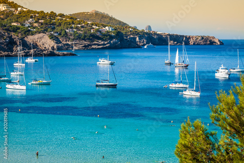 Cala Tarida in Ibiza beach San Jose at Balearic Islands