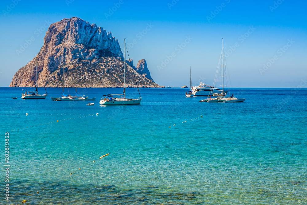 Es vedra island of Ibiza Cala d Hort in Balearic islands