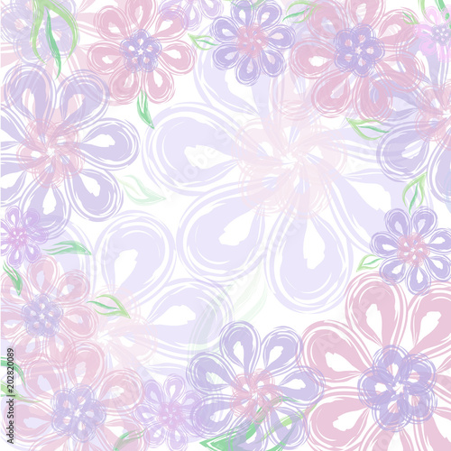 Beautiful gentle floral background for mother's day, women's day, wedding. Vector for greeting card, invitation, poster, business card, place for your text.