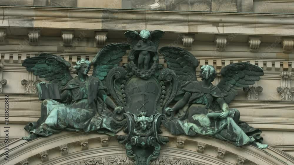 Angel sculptures on a building facade Angel sculptures on a building facade