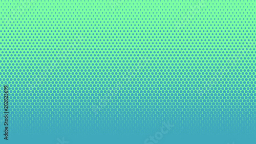 Halftone gradient dots background vector illustration. Blue dotted, green halftone texture. Pop Art blue green halftone, comics pattern. Background of Art. AI10