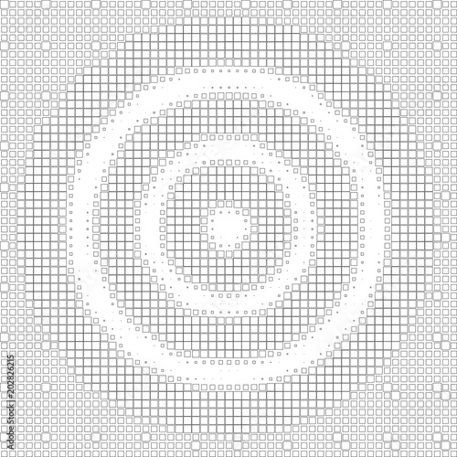 Abstract dart board pattern of tiny squares on white (transparent) background. Vector illustration, EPS10. Use as background in graphic design or presentation slide. Target and goal concepts.