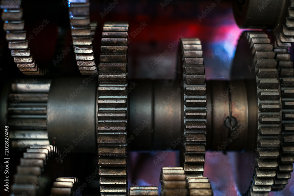 Fototapeta premium engine gear wheels, industrial background