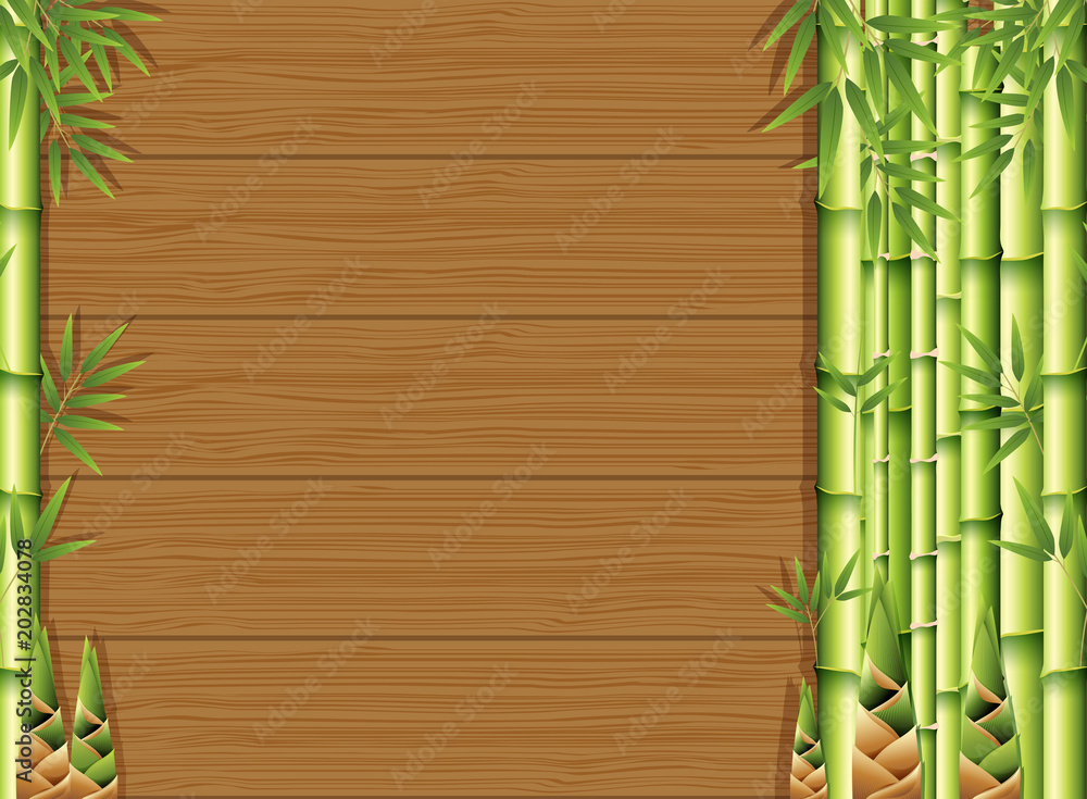 Obraz premium Bamboo and Bamboo Shoots on Woods Background