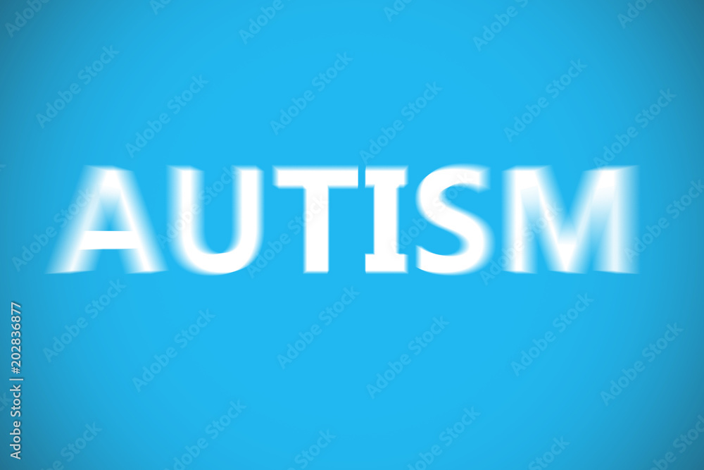 autism against blue background with vignette