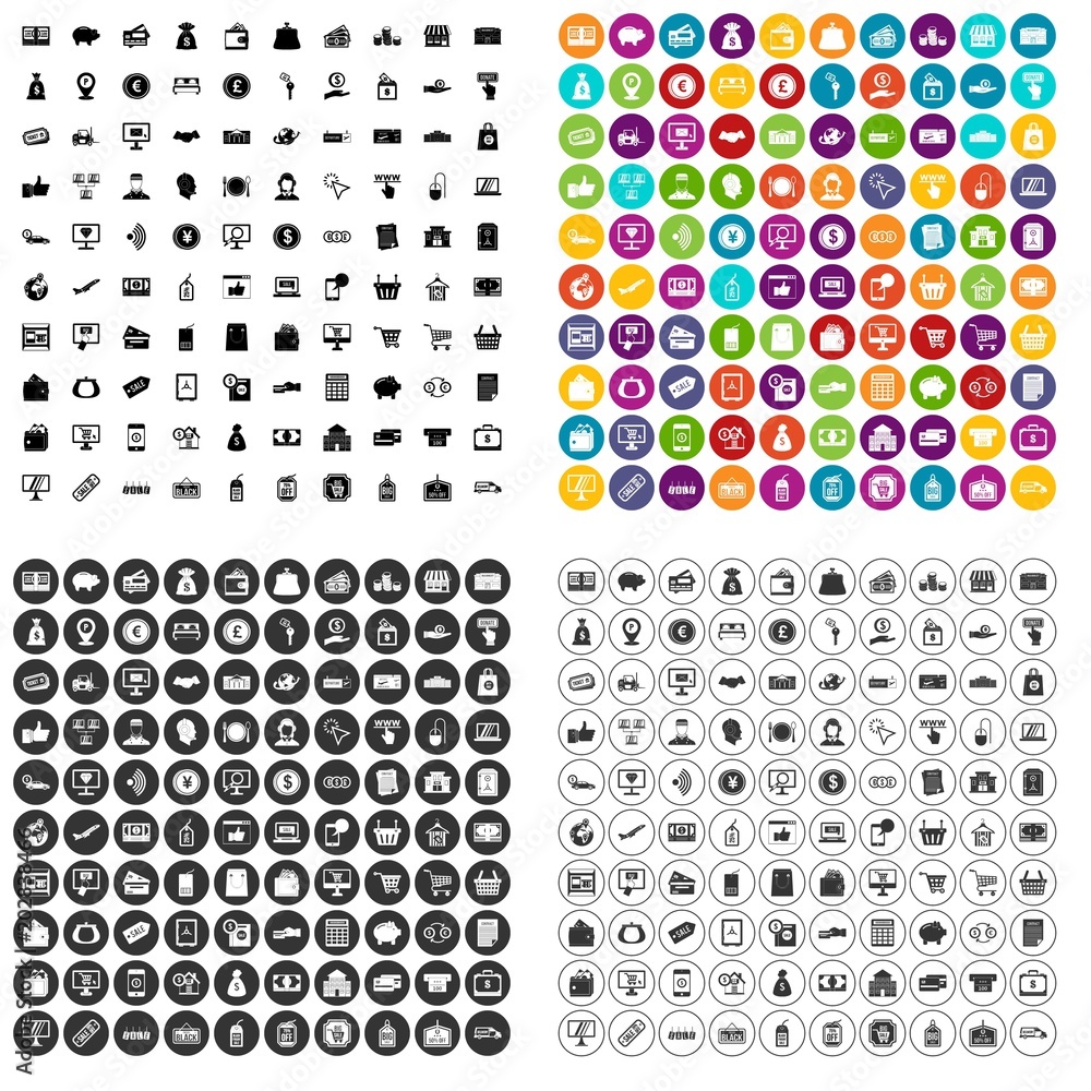 100 payment icons set vector in 4 variant for any web design isolated on white 100 payment icons set vector in 4 variant for any web design isolated on white