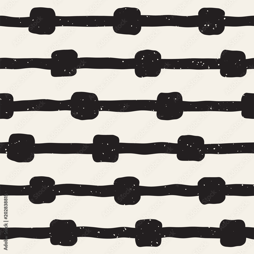 Hand drawn style seamless pattern. Abstract grungy geometric shapes background in black and white. Hand drawn style seamless pattern. Abstract grungy geometric shapes background in black and white.