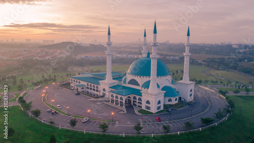 Photography Aerial Photo - Sunrise at a mosque