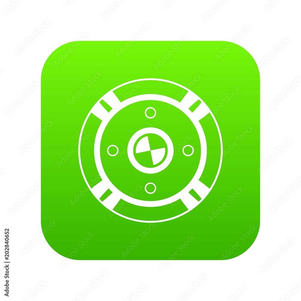 Shield icon digital green for any design isolated on white vector illustration Shield icon digital green for any design isolated on white vector illustration