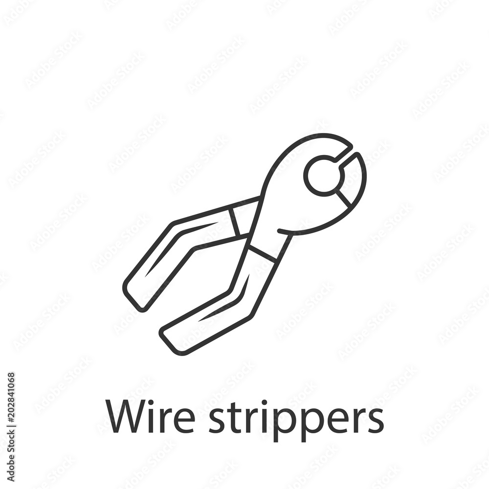 Wire strippers line icon icon. Simple element illustration. Wire strippers line icon symbol design from Construction collection set. Can be used in web and mobile Wire strippers line icon icon. Simple element illustration. Wire strippers line icon symbol design from Construction collection set. Can be used in web and mobile