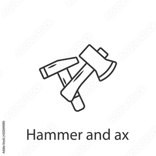 Hammer and Ax icon icon. Simple element illustration. Hammer and Ax icon symbol design from Construction collection set. Can be used in web and mobile