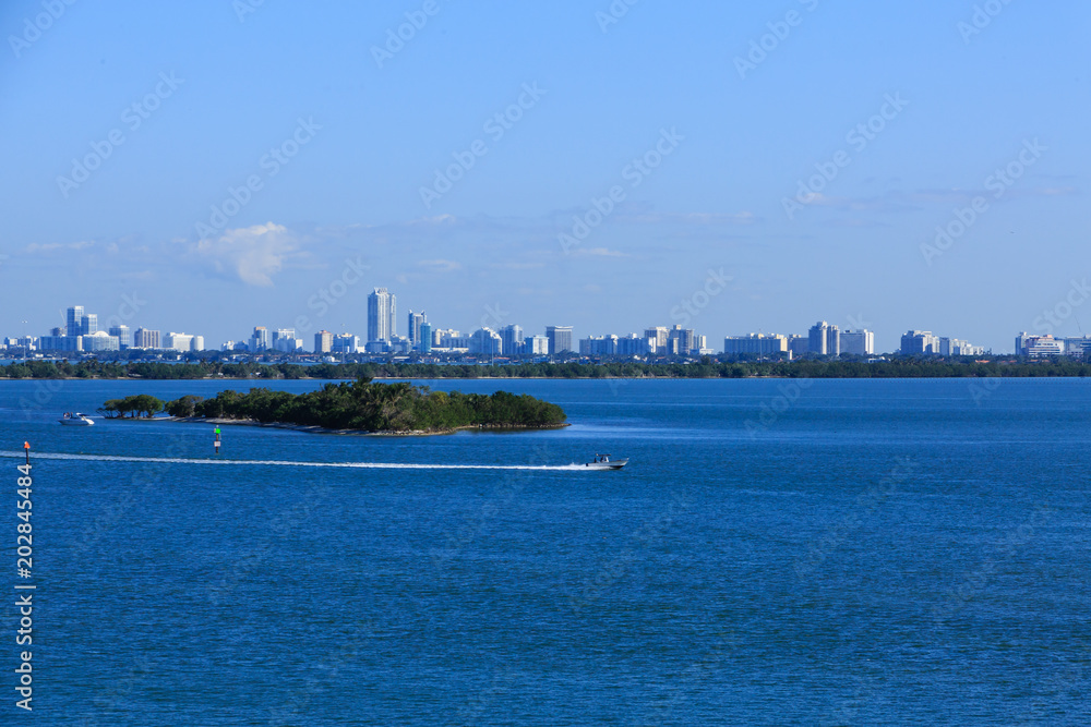 Boat Crossing Biscayne Bay