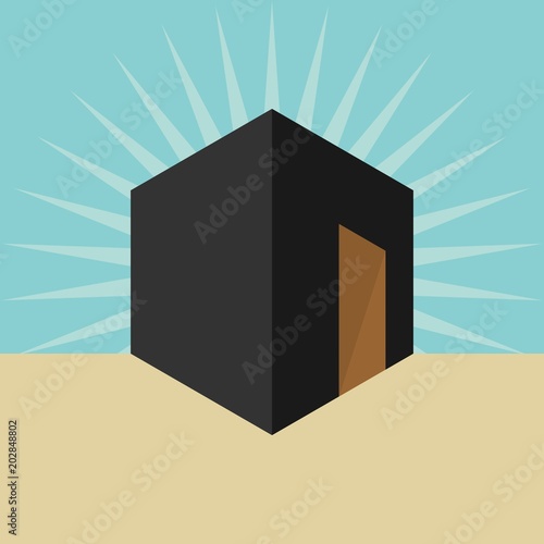 kaaba logo. mecca icon. islam symbol. vector eps 08.