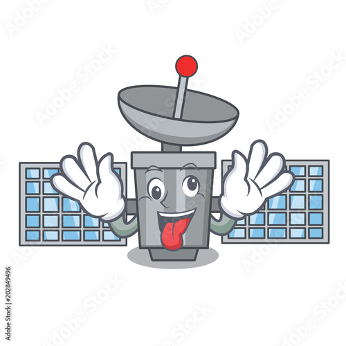 Crazy satelite mascot cartoon style photo