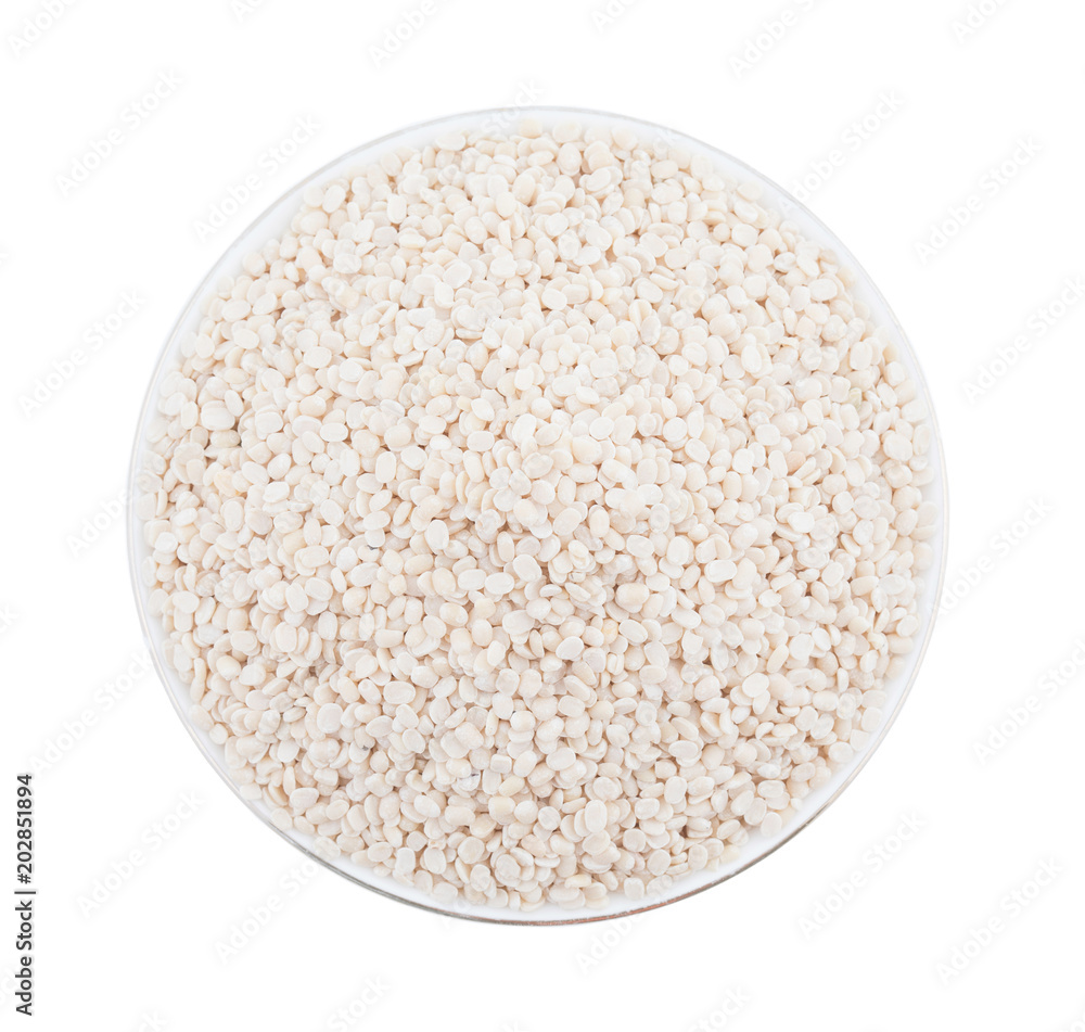Urad Dal or Black Gram Split Pulse Unpolished Without Cover Also Know as Vigna Mungo, Black Gram, Urad Bean, Mungo Bean, Black Matpe Bean or Split Black Gram isolated on White Background Urad Dal or Black Gram Split Pulse Unpolished Without Cover Also Know as Vigna Mungo, Black Gram, Urad Bean, Mungo Bean, Black Matpe Bean or Split Black Gram isolated on White Background