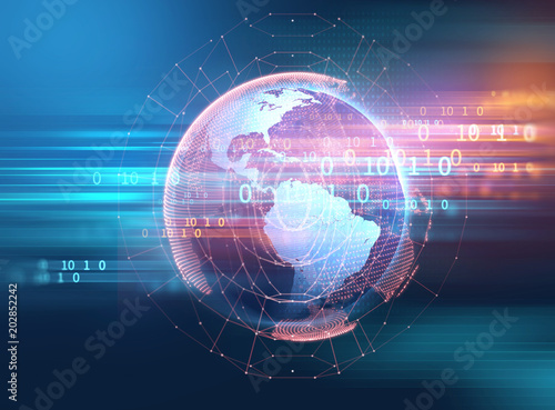 earth futuristic technology abstract background illustration