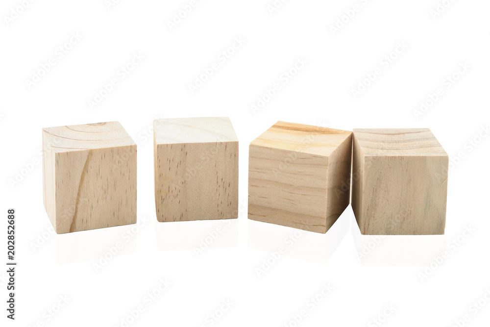 Wooden Building Blocks isolated against white background Wooden Building Blocks isolated against white background