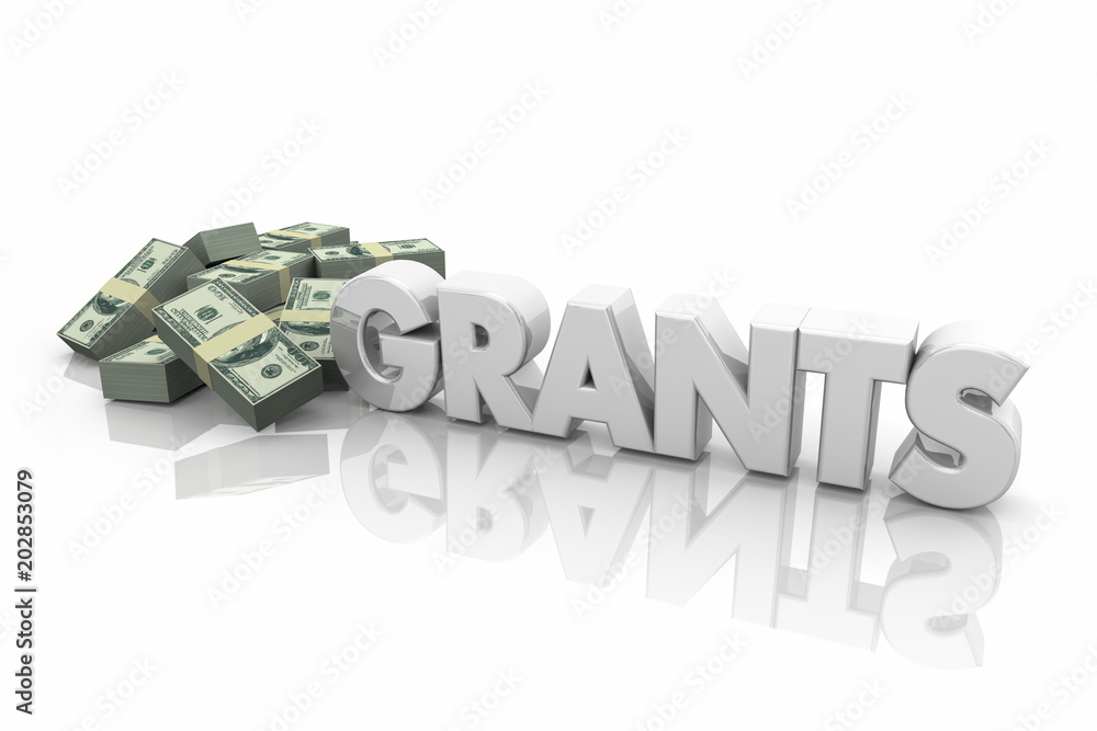 Grants Money Financial Support Endowment Word 3d Illustration Grants Money Financial Support Endowment Word 3d Illustration