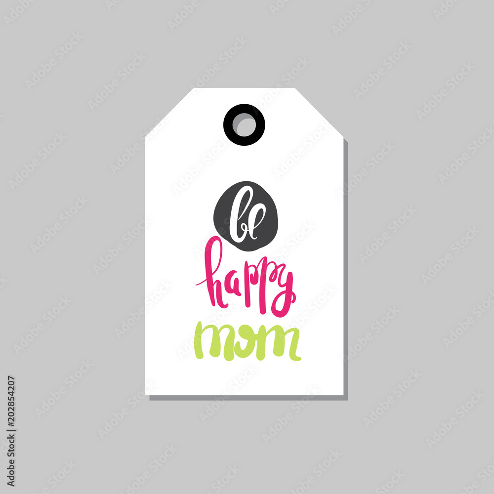 Happy Mothers Day Greeting Card For Mom Holiday With Hand Drawn Calligraphy Isolated Vector Illustration Happy Mothers Day Greeting Card For Mom Holiday With Hand Drawn Calligraphy Isolated Vector Illustration