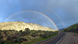 Double Rainbow at Mammoth Hot Springs in Yellowstone National Park in Wyoming USA