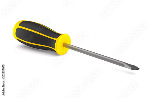 screwdriver on white background. Isolated 3D illustration