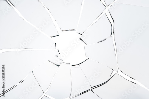 Broken glass craked on white background ,hi resolution photo art abstract texture object design