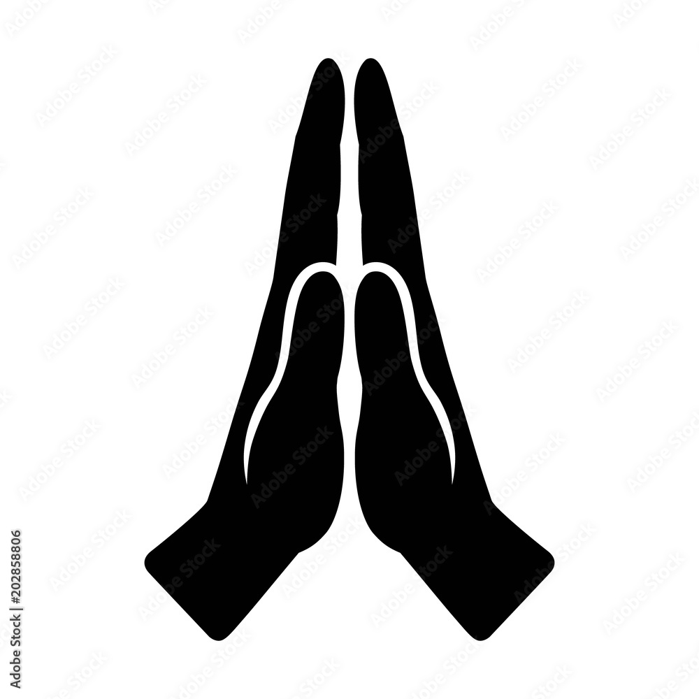 Pray or hands together in religious prayer flat vector icon for apps and websites Pray or hands together in religious prayer flat vector icon for apps and websites