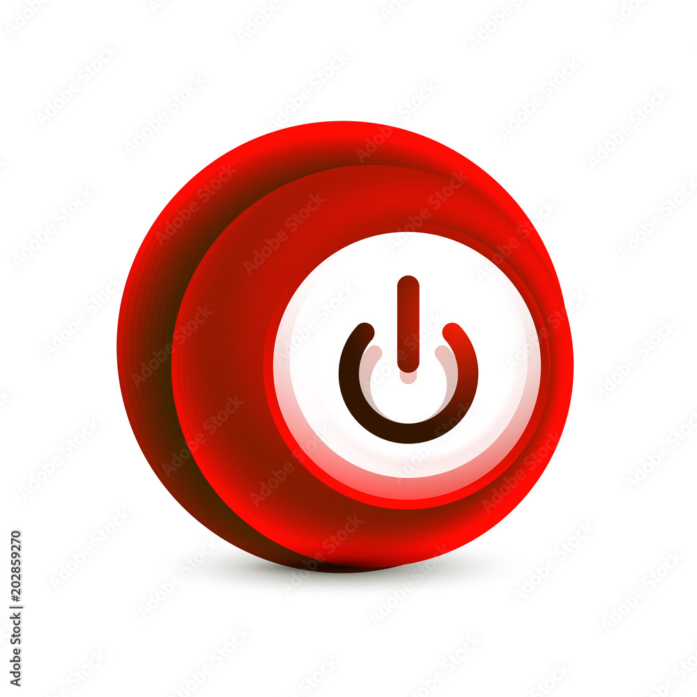 Glass transparent effect power start button, on off icon, vector UI or app symbol design Glass transparent effect power start button, on off icon, vector UI or app symbol design