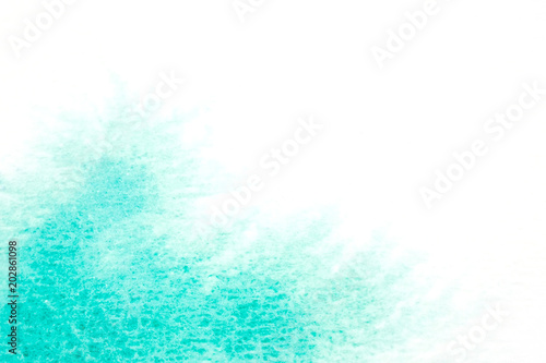 Abstract green watercolor with space for text on white paper
