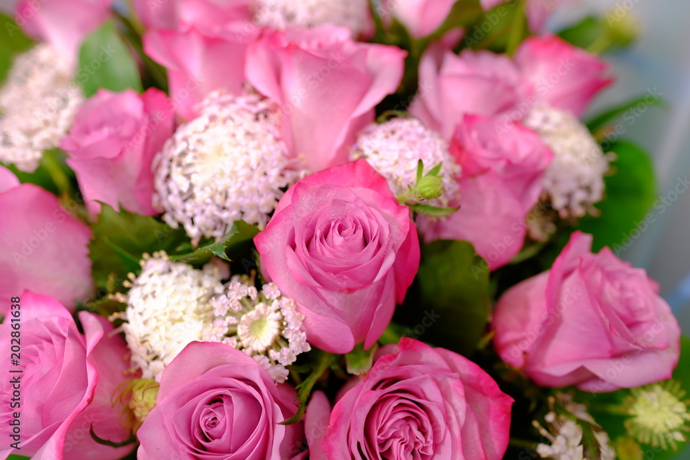  Romantic Flower bouquet arrangement with white, pink, rose	