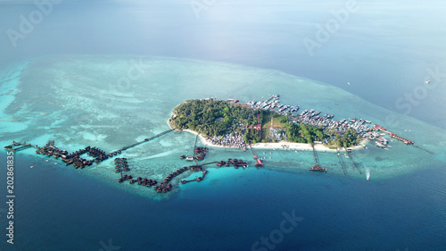 Aerial drone photo Mabul Island Malaysia photo